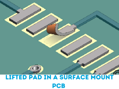 Lifted pad in a surface mount pcb