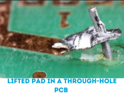 Lifted pad in a through-hole pcb
